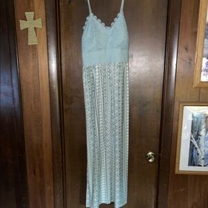 No Boundaries Lace Maxi Dress in Light Blue